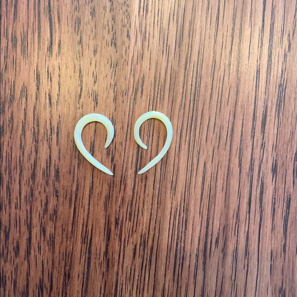 Horn spiral gauges earrings